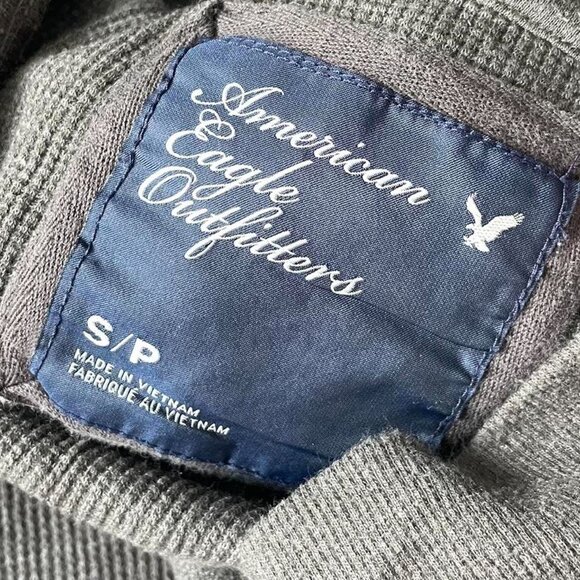 2000s Grey American Eagle Outfitters Hooded Long Sleeve - Picture 4 of 5